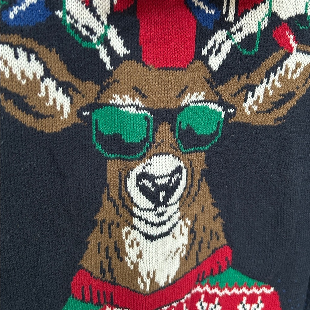 Ugly Christmas Sweater Deer Beer Pong Sweater S - Picture 2 of 8